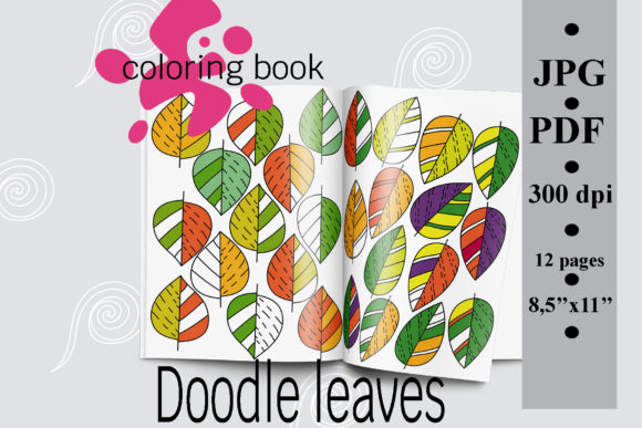 Doodle Leaves Coloring Book Printable