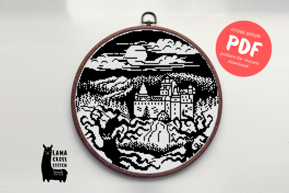 Dracula's Castle Cross Stitch Pattern