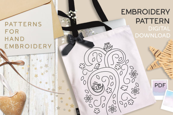 Embroidery Pattern Bird Nest