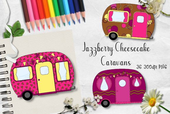 Jazzberry Cheesecake Caravans CU Clipart: A Creative Resource for Designers and Crafters