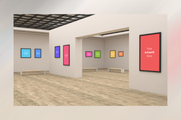 Large Art Gallery Frames Mockup 3D: A Practical Tool for Visual Presentation