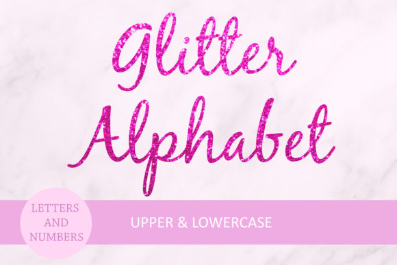 Pink Glitter Alphabet Letters Numbers