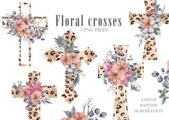 Watercolor Leopard Cross: Elegant and Versatile Clipart