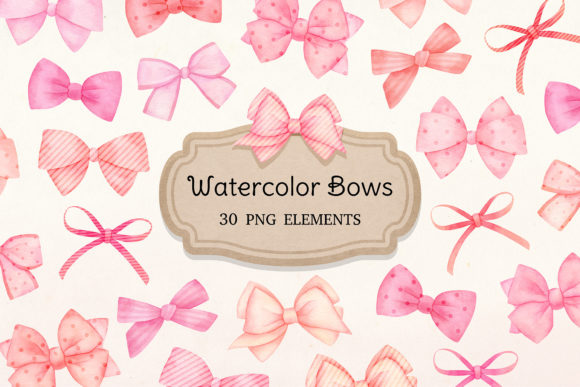Watercolor Pink Bows Clipart: A Versatile Addition to Your Creative Toolkit
